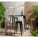 Lot de 4 tabourets en métal mat