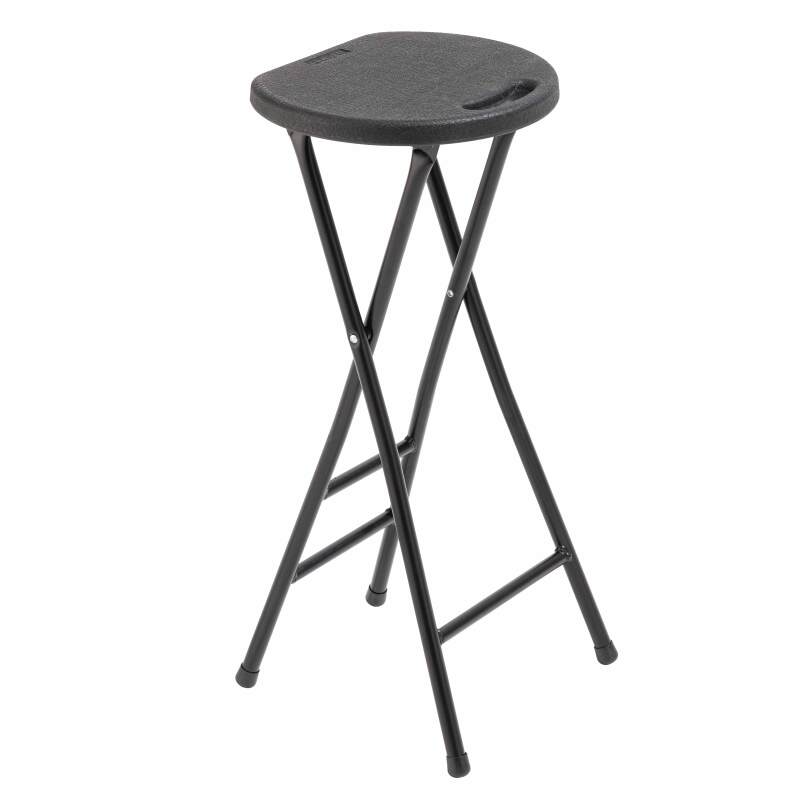 Lot de 10 tabourets hauts pliants noirs