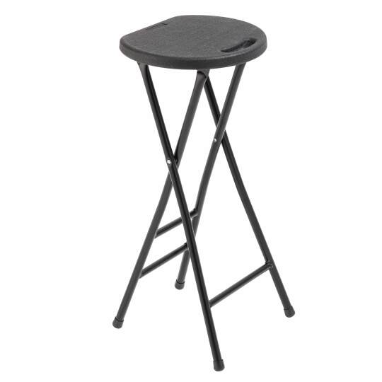 Tabouret pliant noir en PEHD - Lot de 10 | Mobeventpro