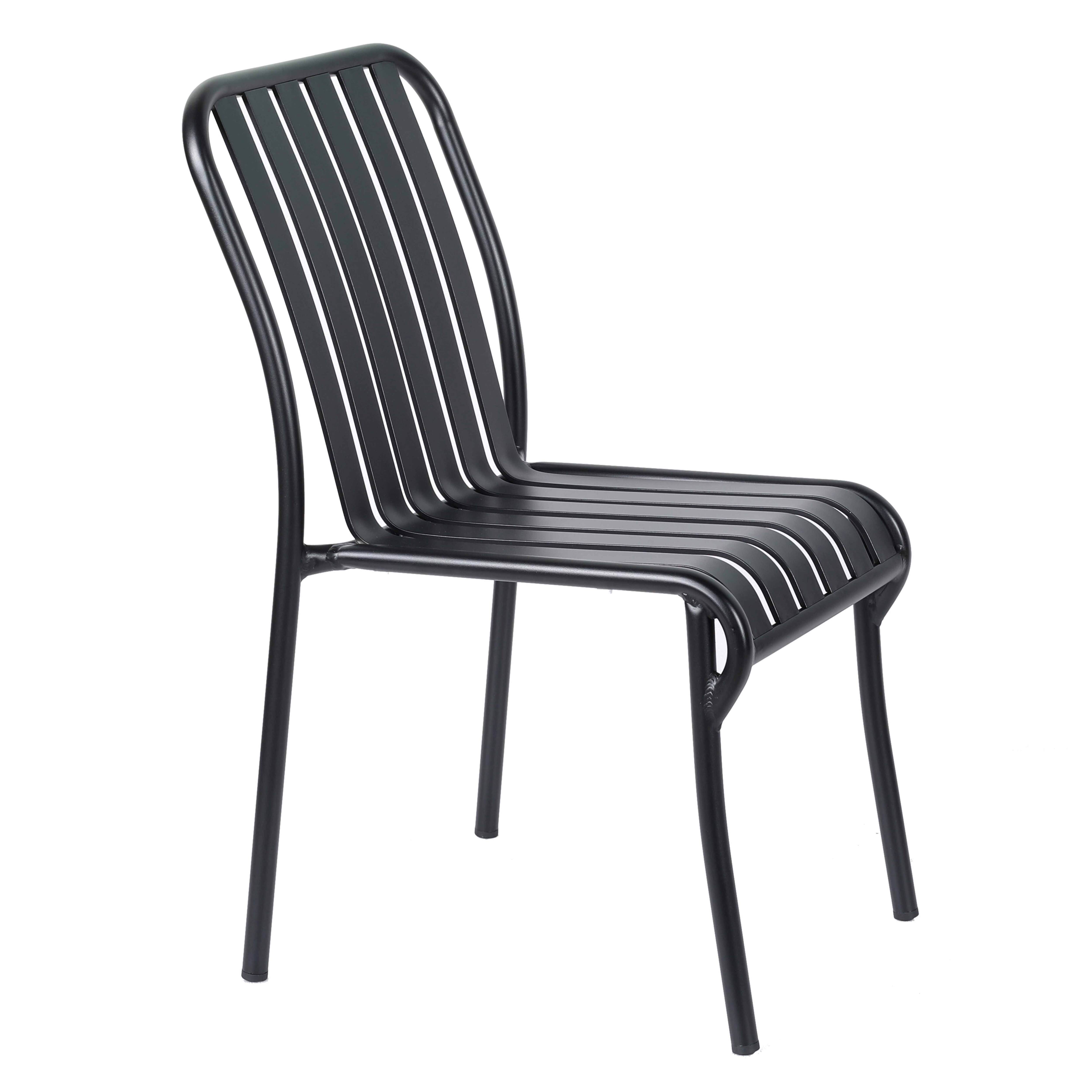 Chaise de terrasse de restaurant en aluminium