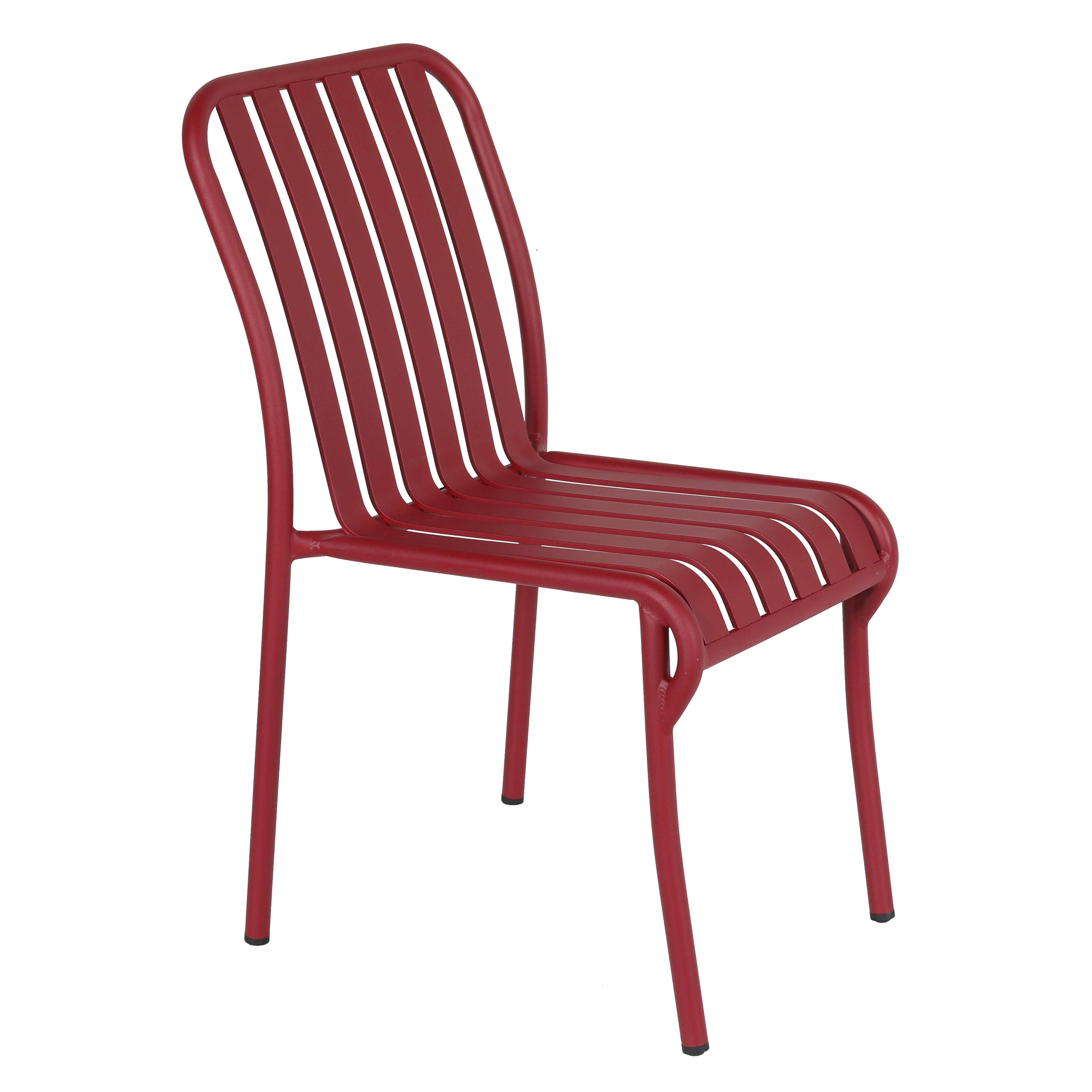 Chaise de terrasse de restaurant en aluminium