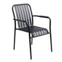 Chaise de terrasse avec accoudoirs en aluminium