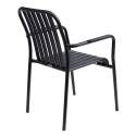 Chaise de terrasse avec accoudoirs en aluminium