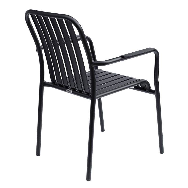Chaise de terrasse avec accoudoirs en aluminium