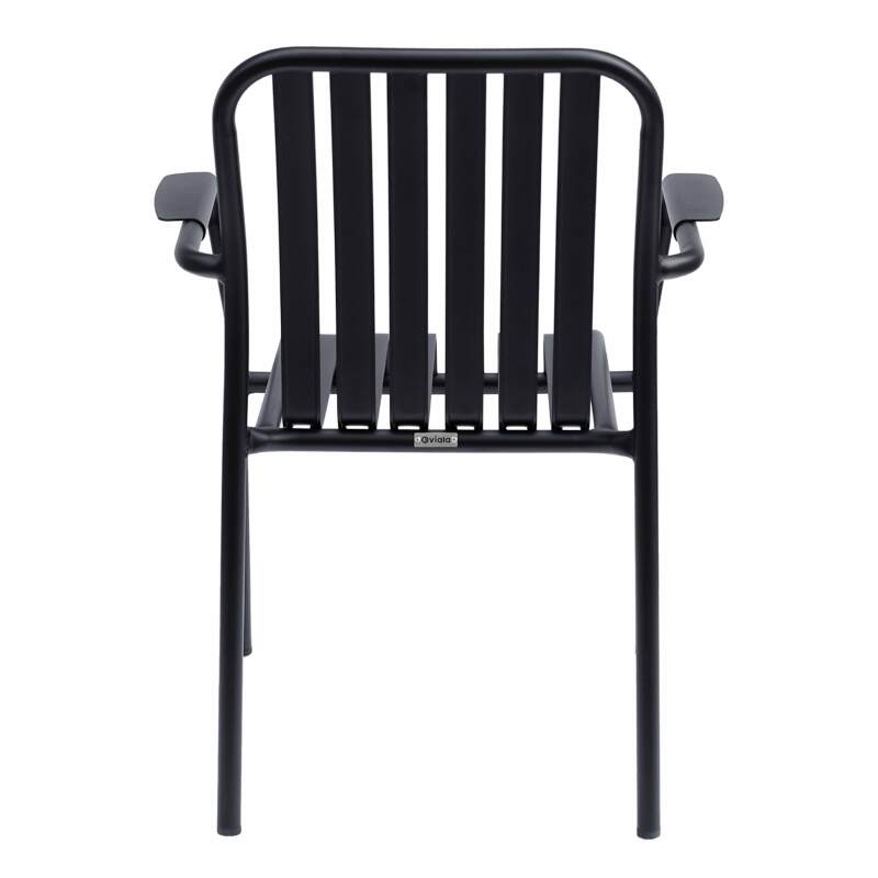 Chaise de terrasse avec accoudoirs en aluminium
