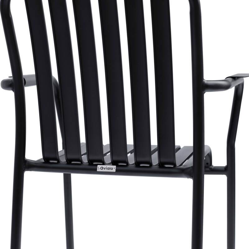 Chaise de terrasse avec accoudoirs en aluminium
