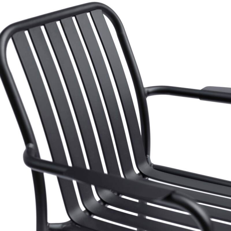 Chaise de terrasse avec accoudoirs en aluminium
