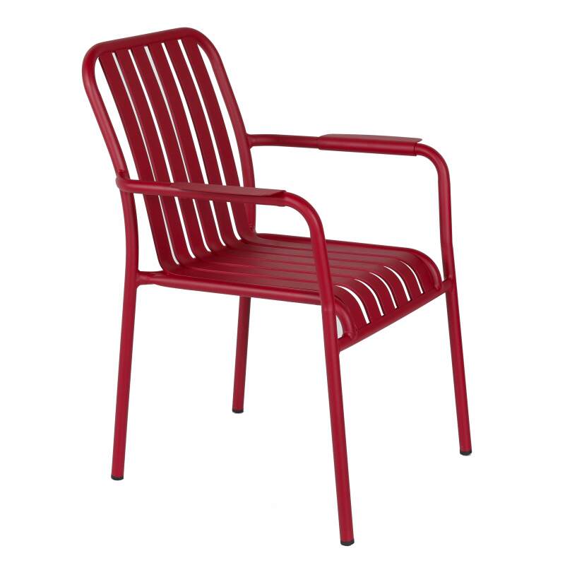 Chaise de terrasse avec accoudoirs en aluminium