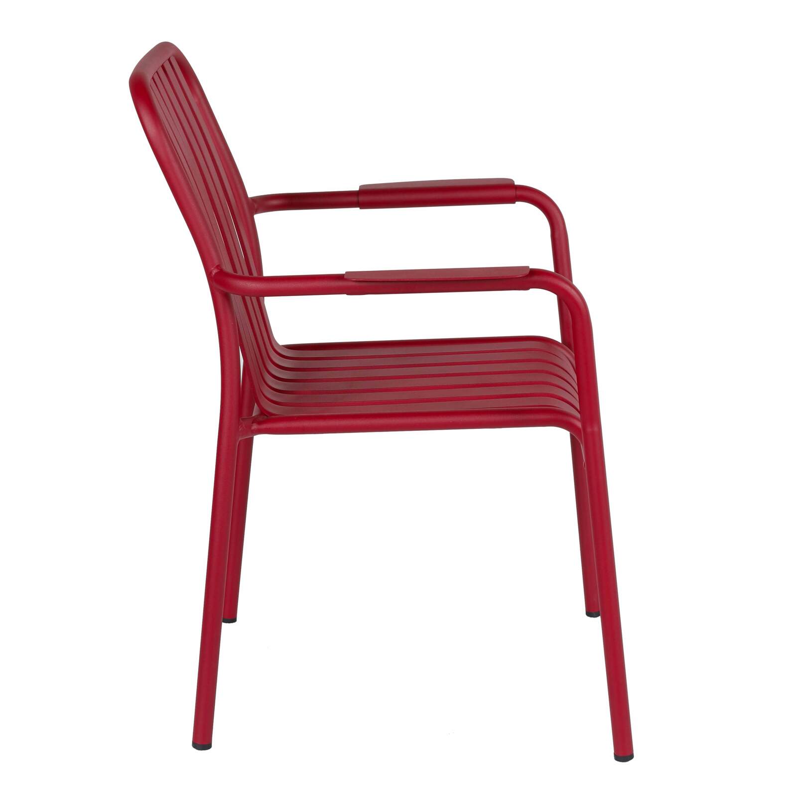 Chaise de terrasse avec accoudoirs en aluminium