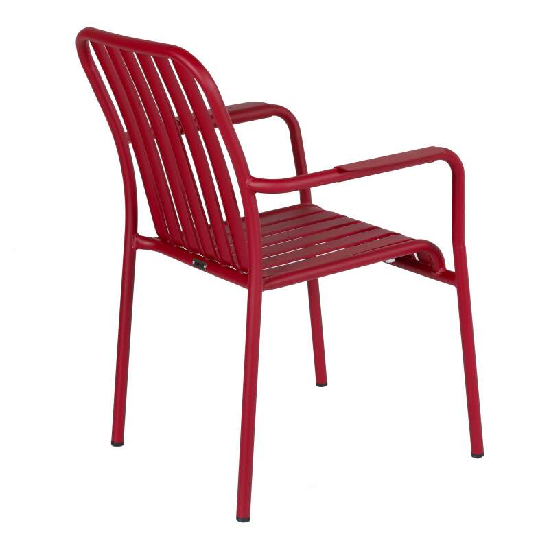 Chaise de terrasse avec accoudoirs en aluminium