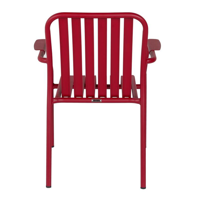 Chaise de terrasse avec accoudoirs en aluminium