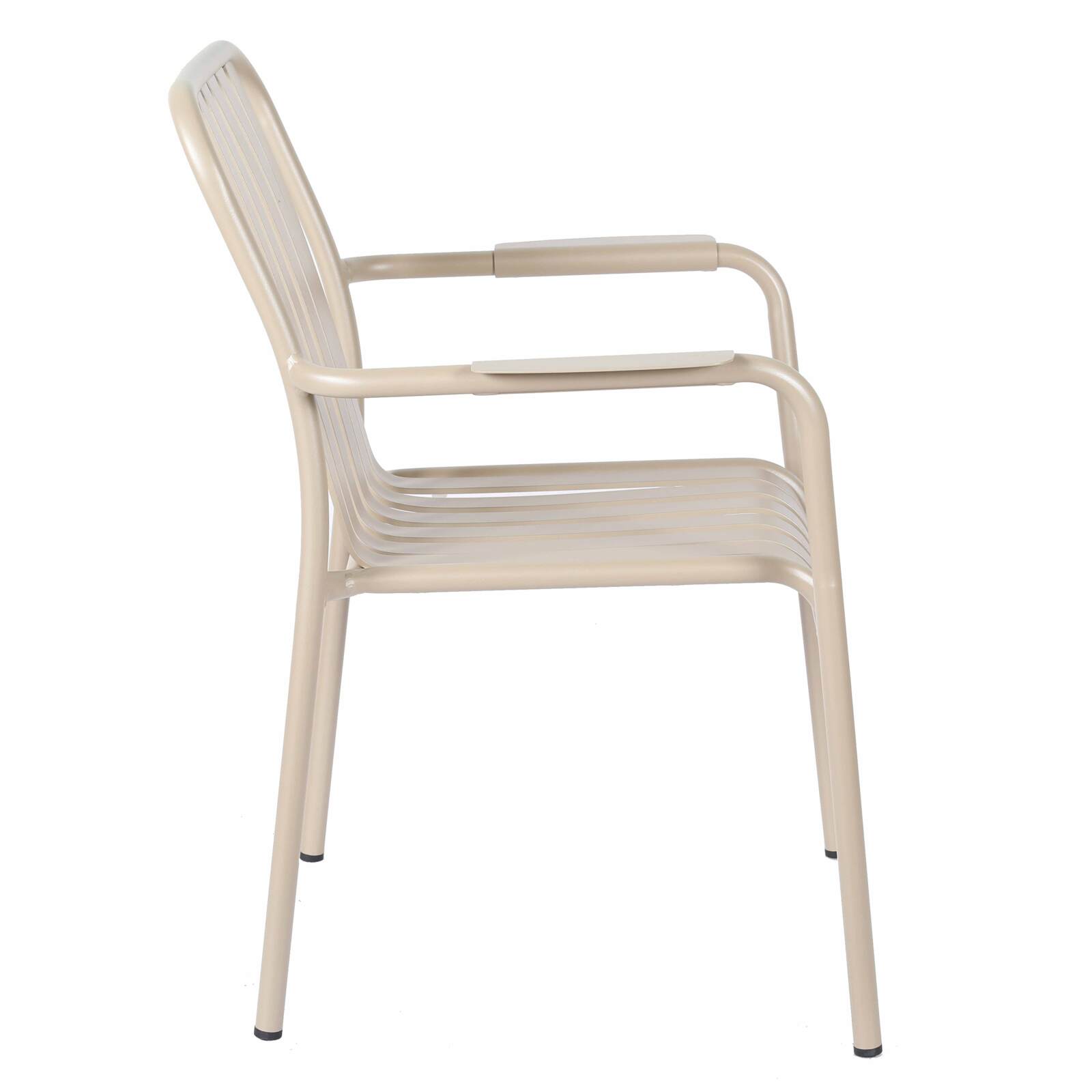 Chaise de terrasse avec accoudoirs en aluminium