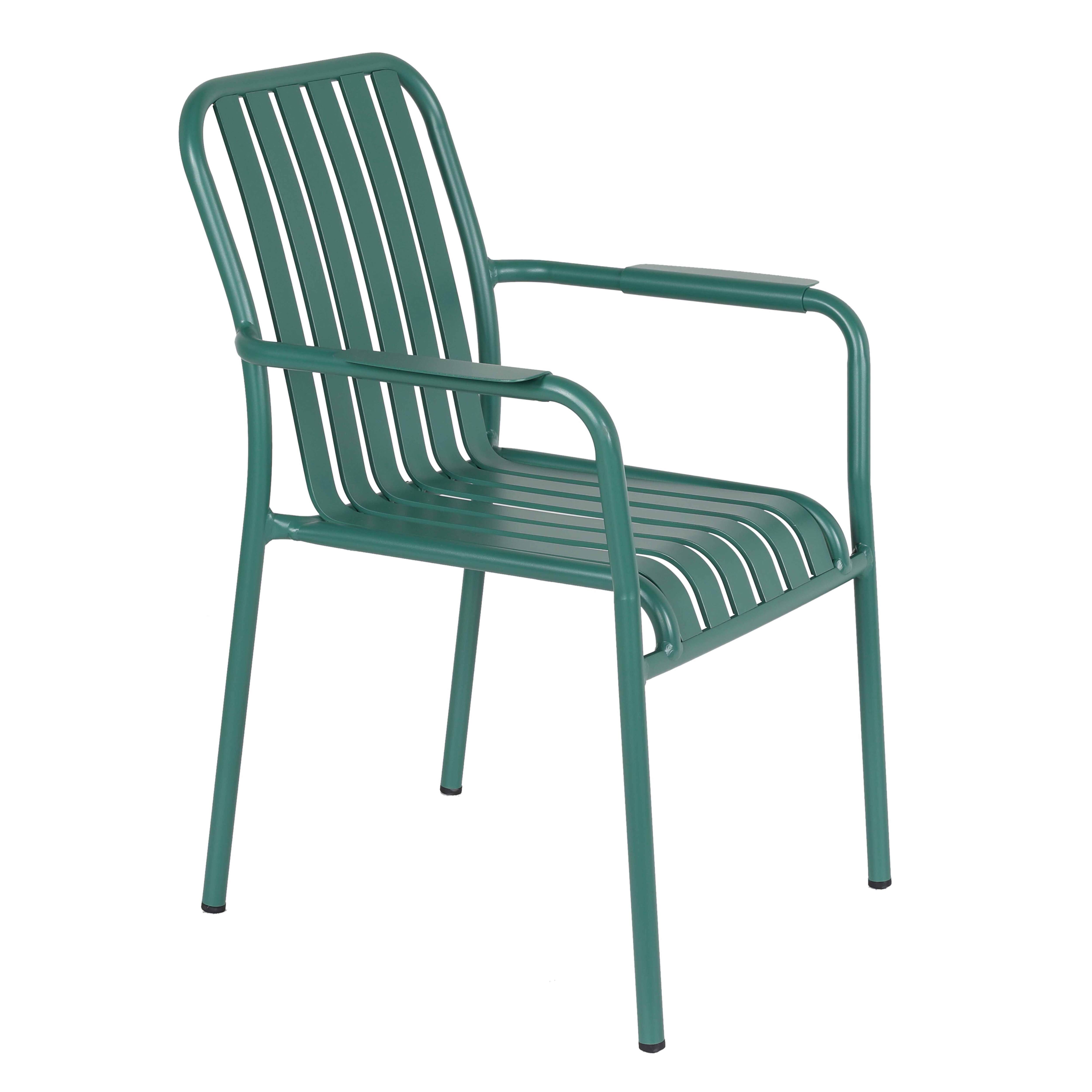 Chaise de terrasse de restaurant en aluminium avec accoudoirs
