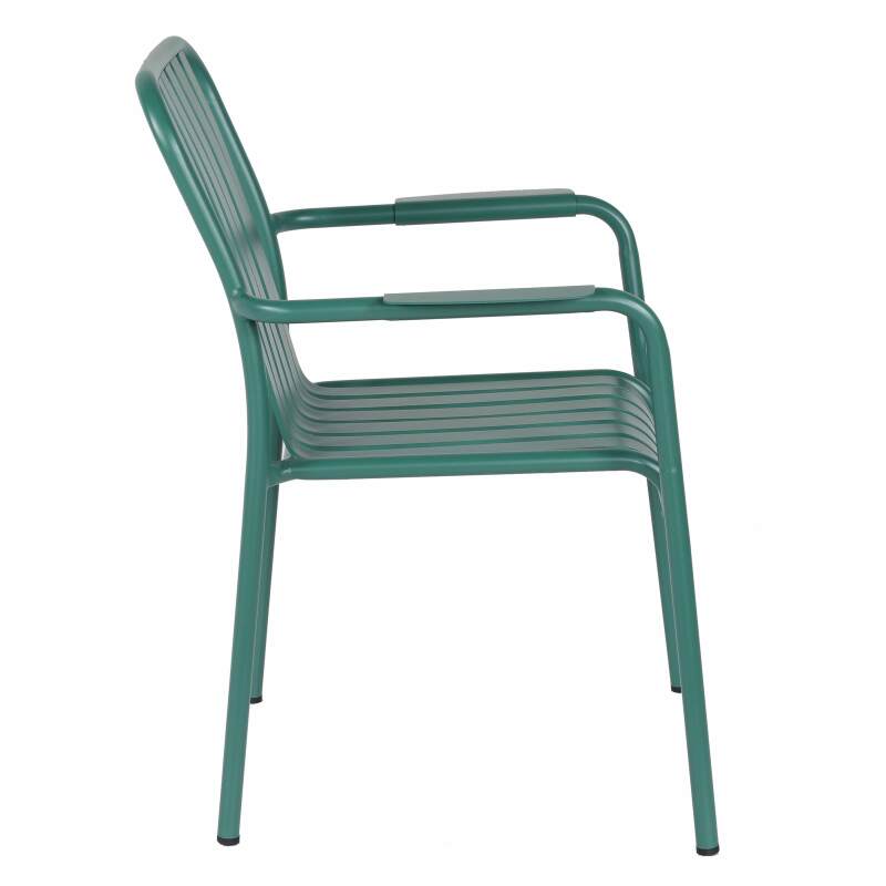 Chaise de terrasse avec accoudoirs en aluminium