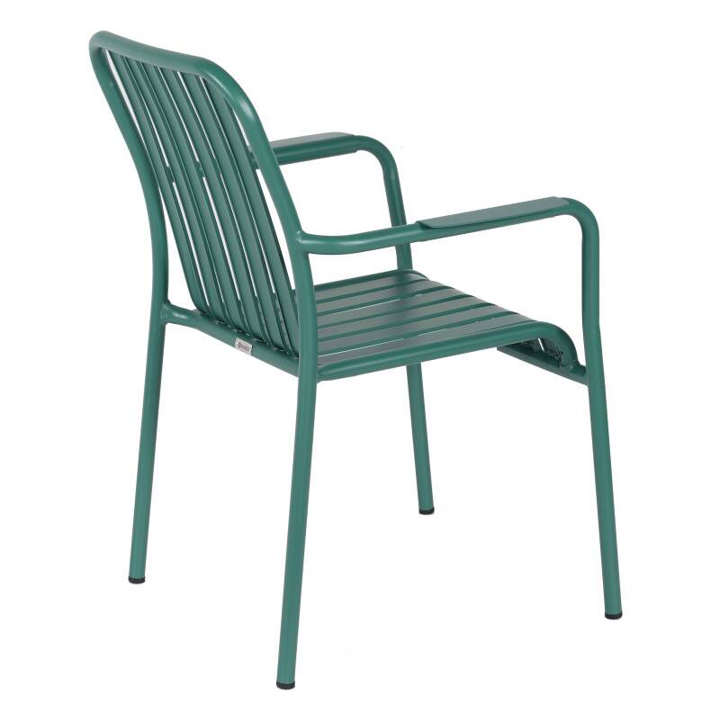 Chaise de terrasse avec accoudoirs en aluminium