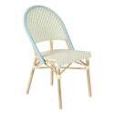 Chaise de bistrot parisien en aluminium et rotin synthétique