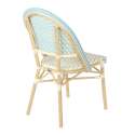 Chaise de bistrot parisien en aluminium et rotin synthétique