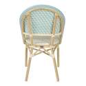 Chaise de bistrot parisien en aluminium et rotin synthétique