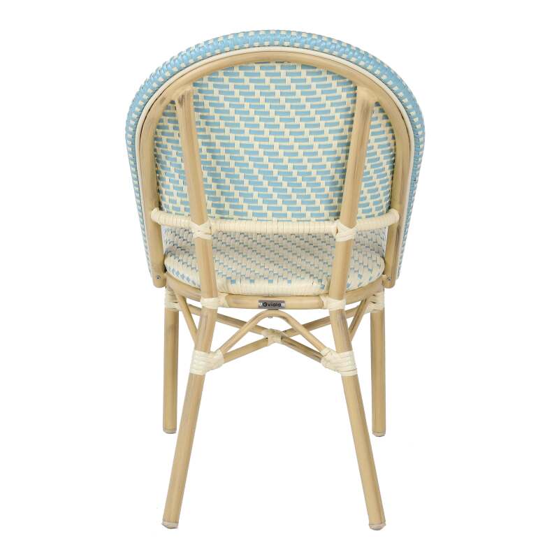 Chaise de bistrot parisien en aluminium et rotin synthétique