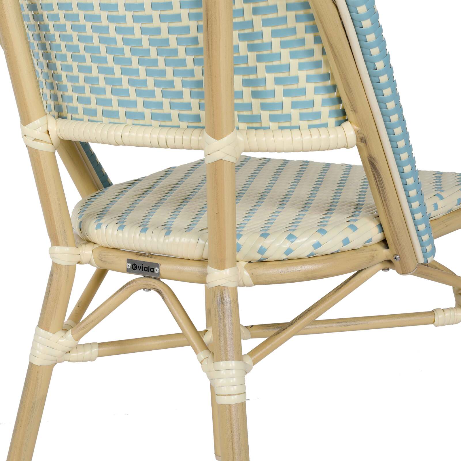 Chaise de bistrot parisien en aluminium et rotin synthétique