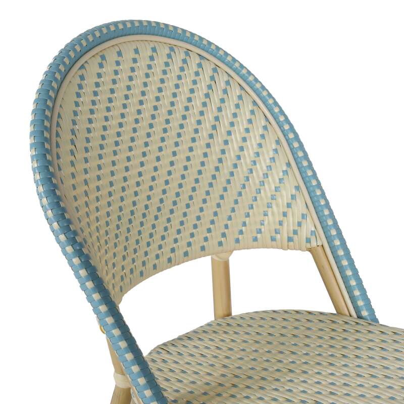 Chaise de bistrot parisien en aluminium et rotin synthétique