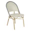 Chaise de bistrot parisien en aluminium et rotin synthétique