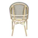 Chaise de bistrot parisien en aluminium et rotin synthétique