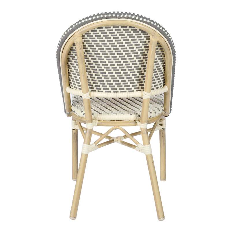 Chaise de bistrot parisien en aluminium et rotin synthétique