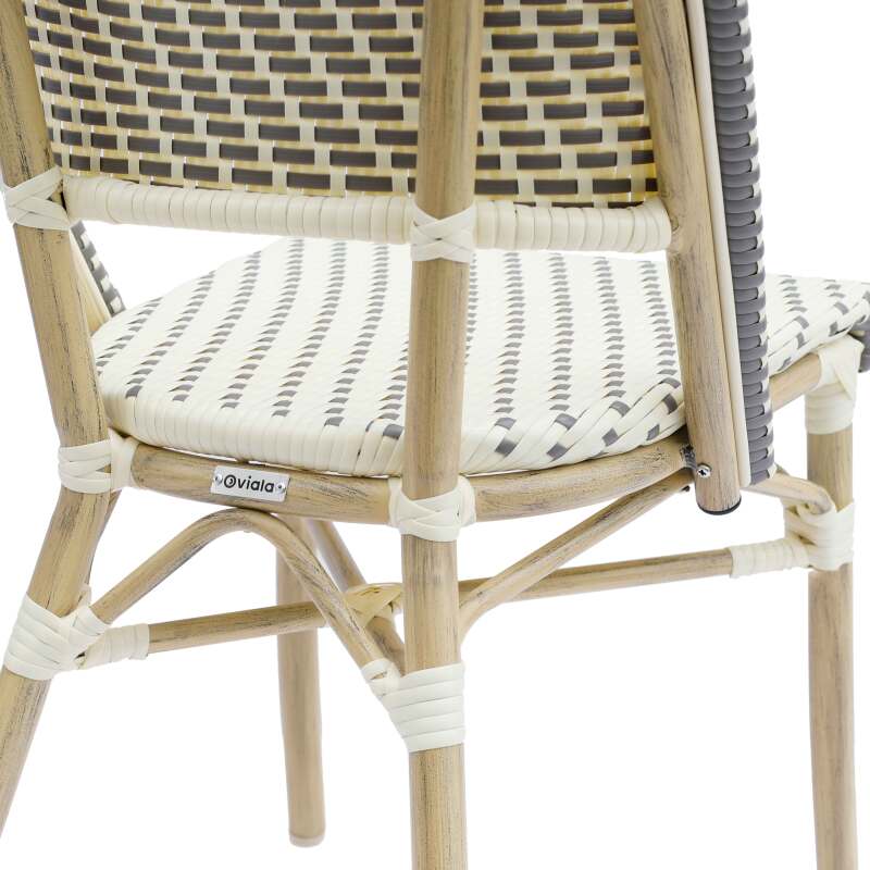 Chaise de bistrot parisien en aluminium et rotin synthétique