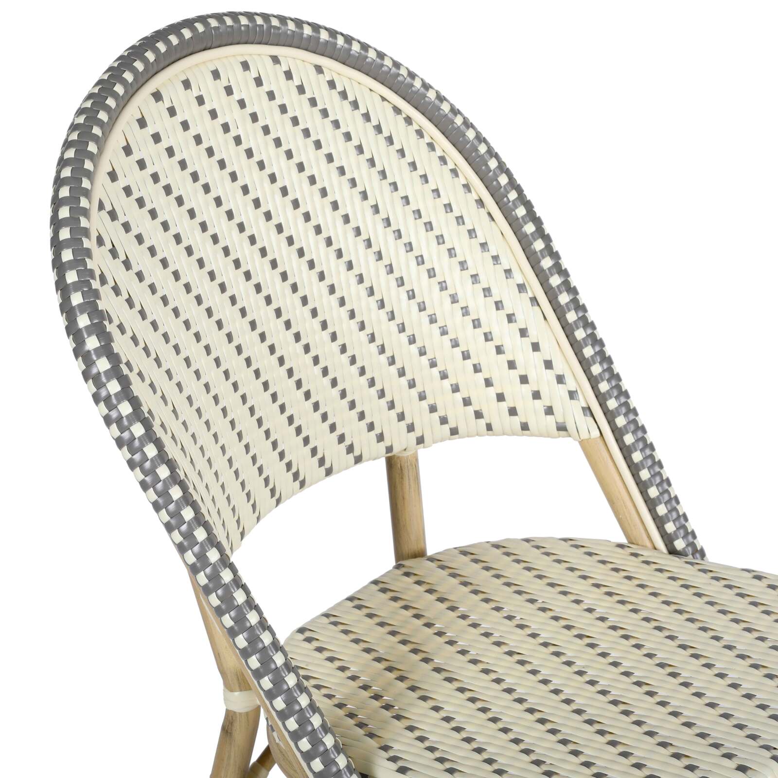 Chaise de bistrot parisien en aluminium et rotin synthétique