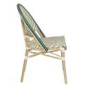 Chaise de bistrot parisien en aluminium et rotin synthétique