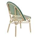Chaise de bistrot parisien en aluminium et rotin synthétique