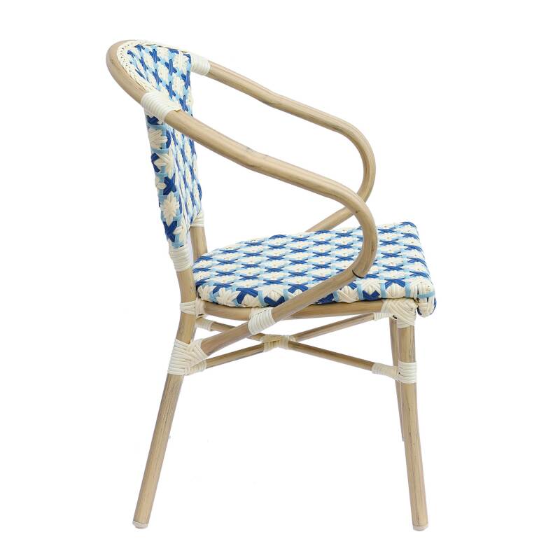 Chaise de bistrot parisien en aluminium et rotin synthétique (3/7)