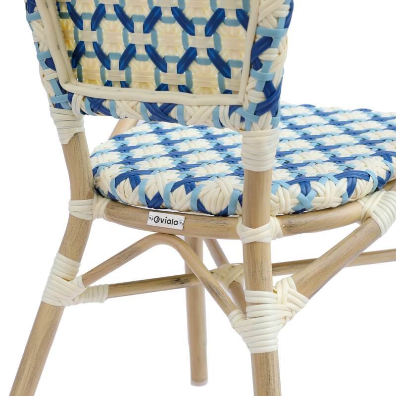 Chaise de bistrot parisien en aluminium et rotin synthétique (6/7)