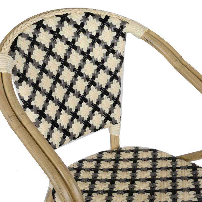 Chaise de bistrot parisien en aluminium et rotin synthétique (6/7)