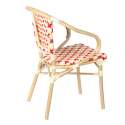 Chaise de bistrot parisien en aluminium et rotin synthétique