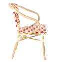 Chaise de bistrot parisien en aluminium et rotin synthétique