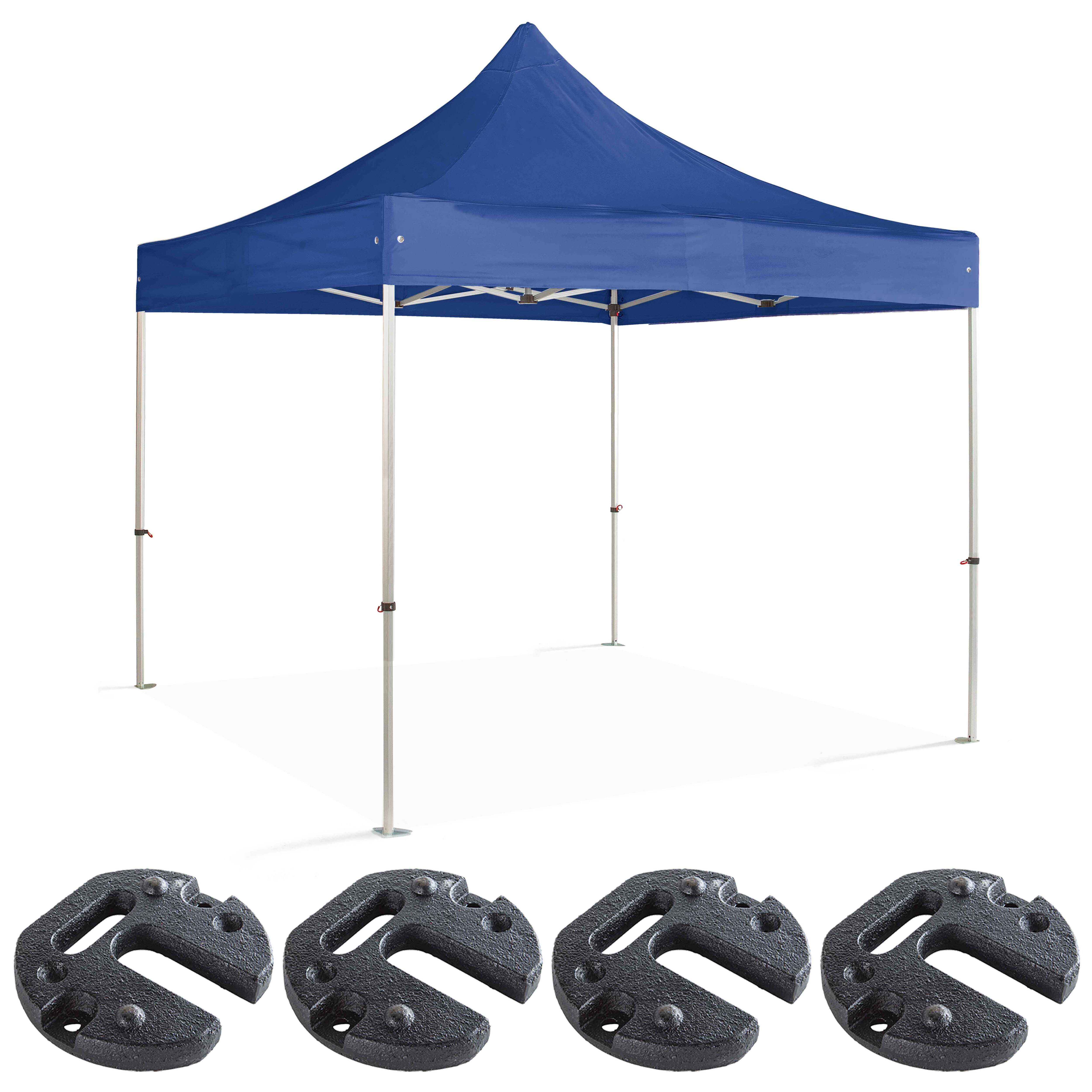 Tente pliante 3 x 3 m - 300g/m² et 4 poids de lestage 12 kg