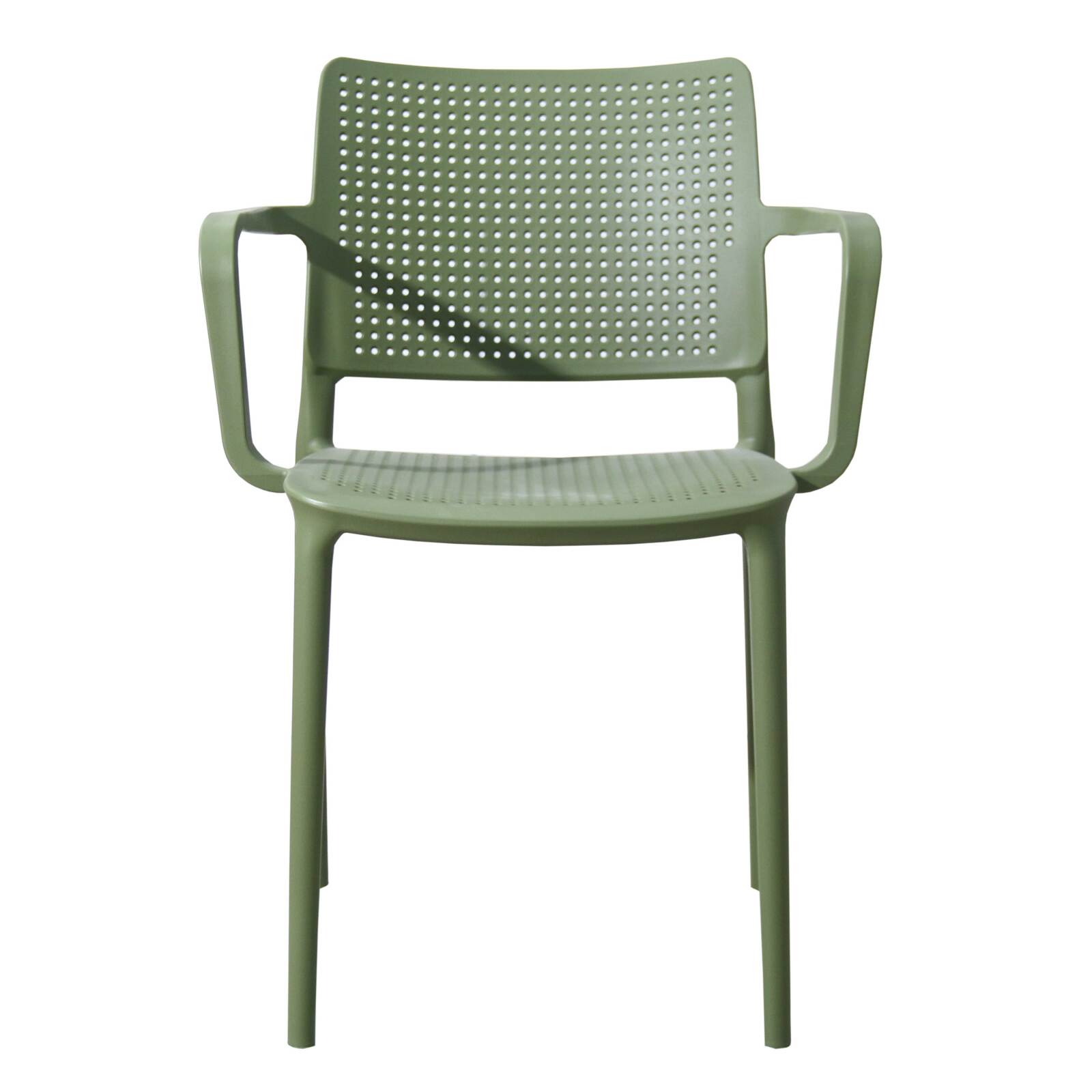 Lot de 2 chaises de terrasse avec accoudoirs en plastique