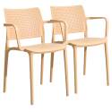 Lot de 2 chaises de terrasse avec accoudoirs en plastique