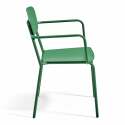 Table de terrasse carrée ( 75 x 75 x 76 cm) et 4 chaises avec accoudoirs en aluminium