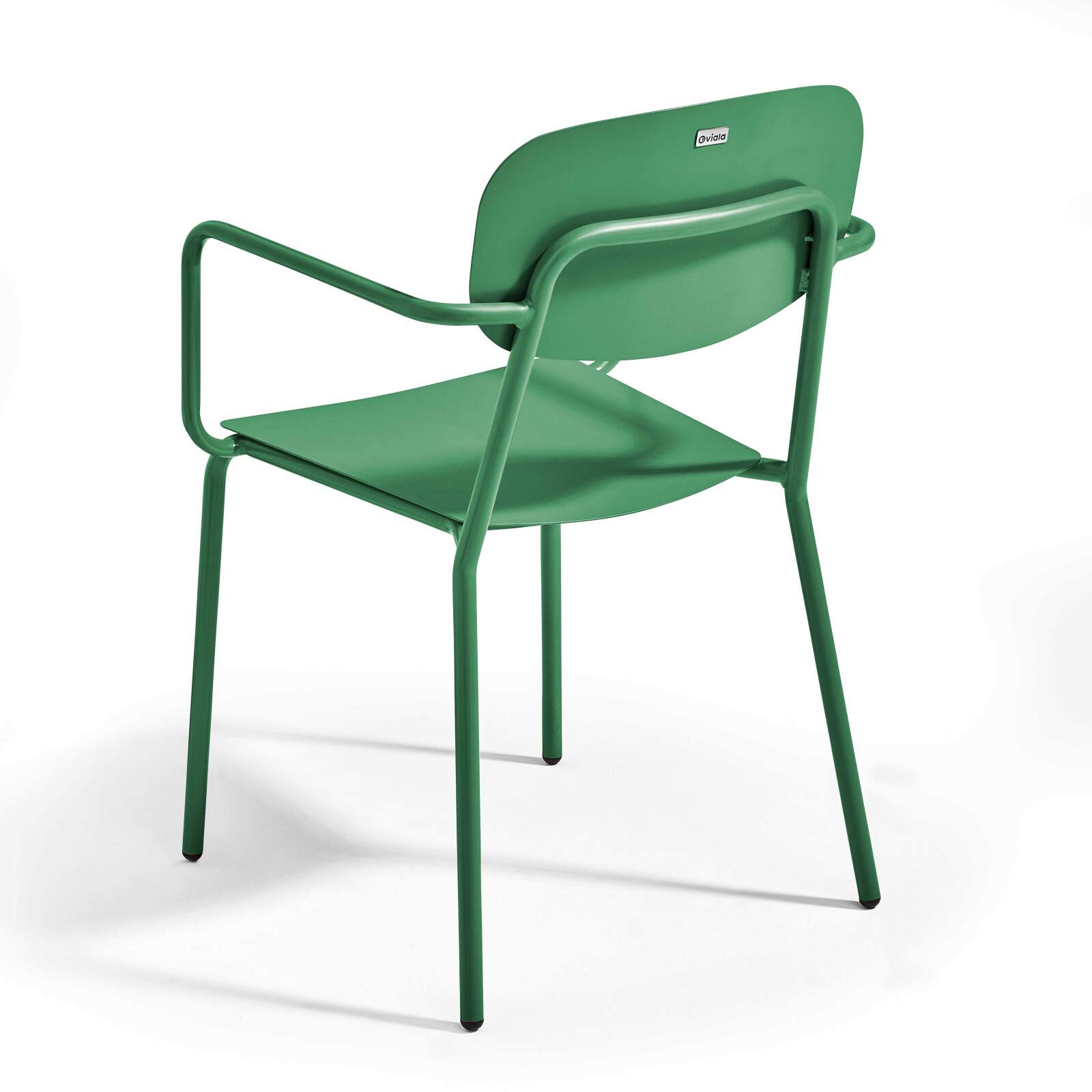 Table de terrasse carrée ( 75 x 75 x 76 cm) et 4 chaises avec accoudoirs en aluminium
