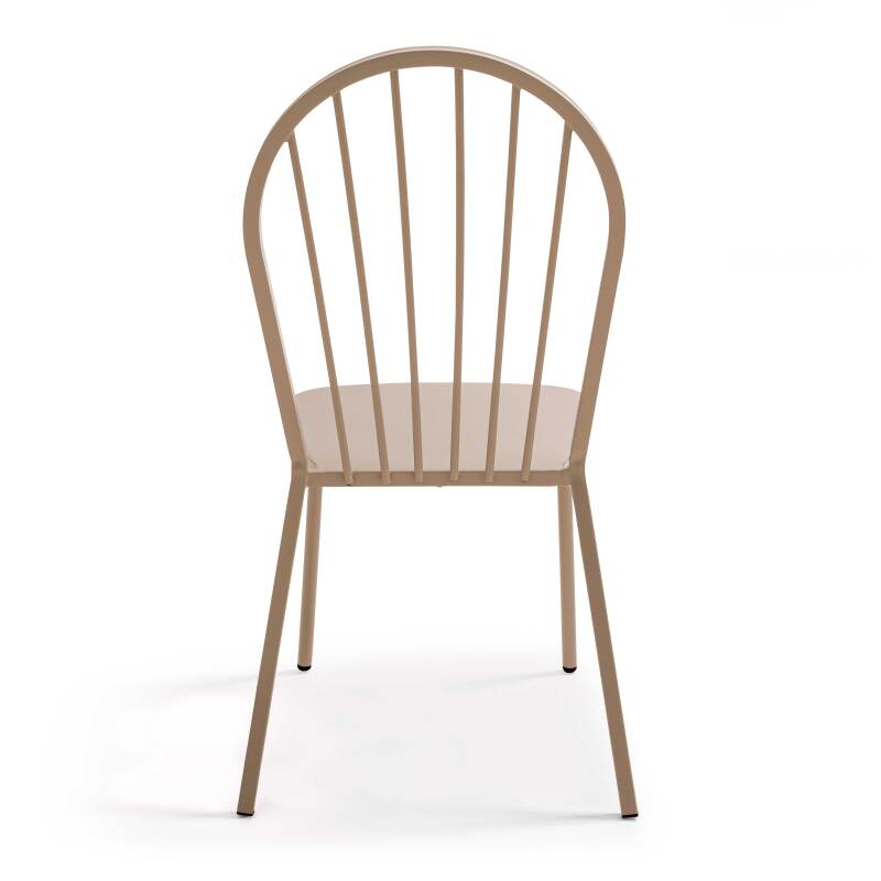 Ensemble table carrée 70 x 70 cm et 2 chaises en métal (5/7)