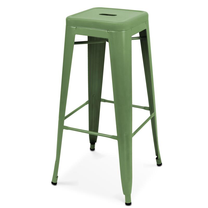 Tabouret industriel en métal mat