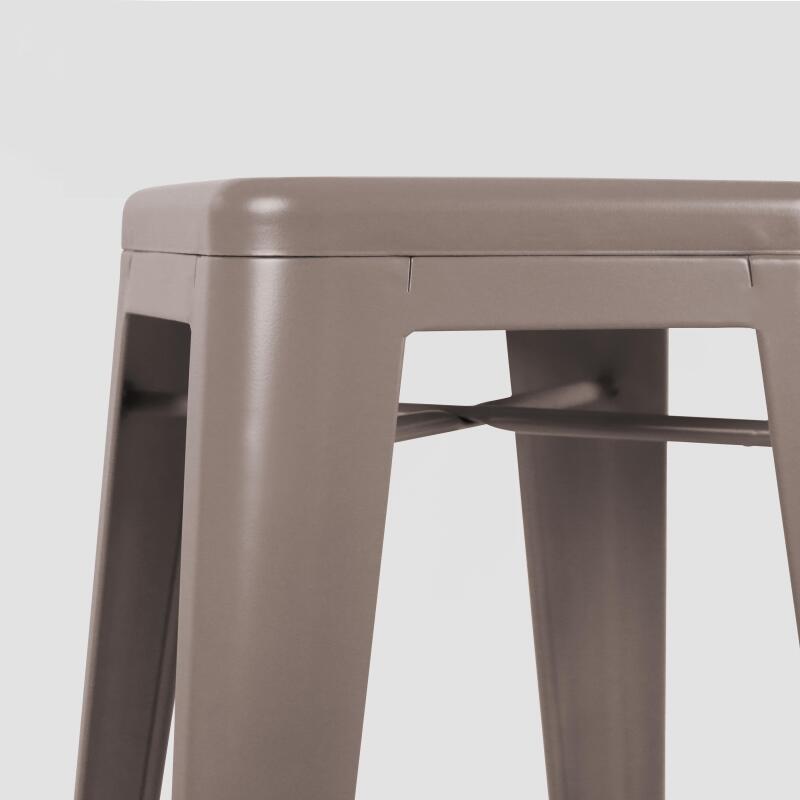 Tabouret industriel en métal mat (3/5)