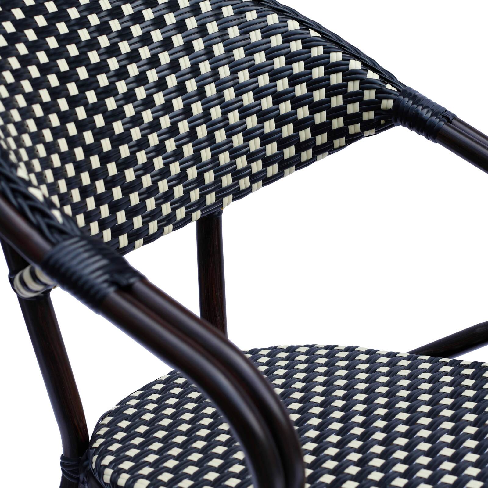 Chaise de bistrot parisien en aluminium et rotin synthétique