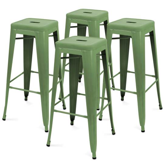 Tabourets de bar en métal - Lot de 4 | Mobeventpro