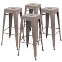 Lot de 4 tabourets en métal mat