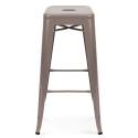 Lot de 4 tabourets en métal mat