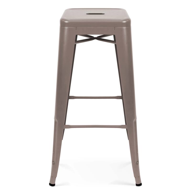 Lot de 4 tabourets en métal mat